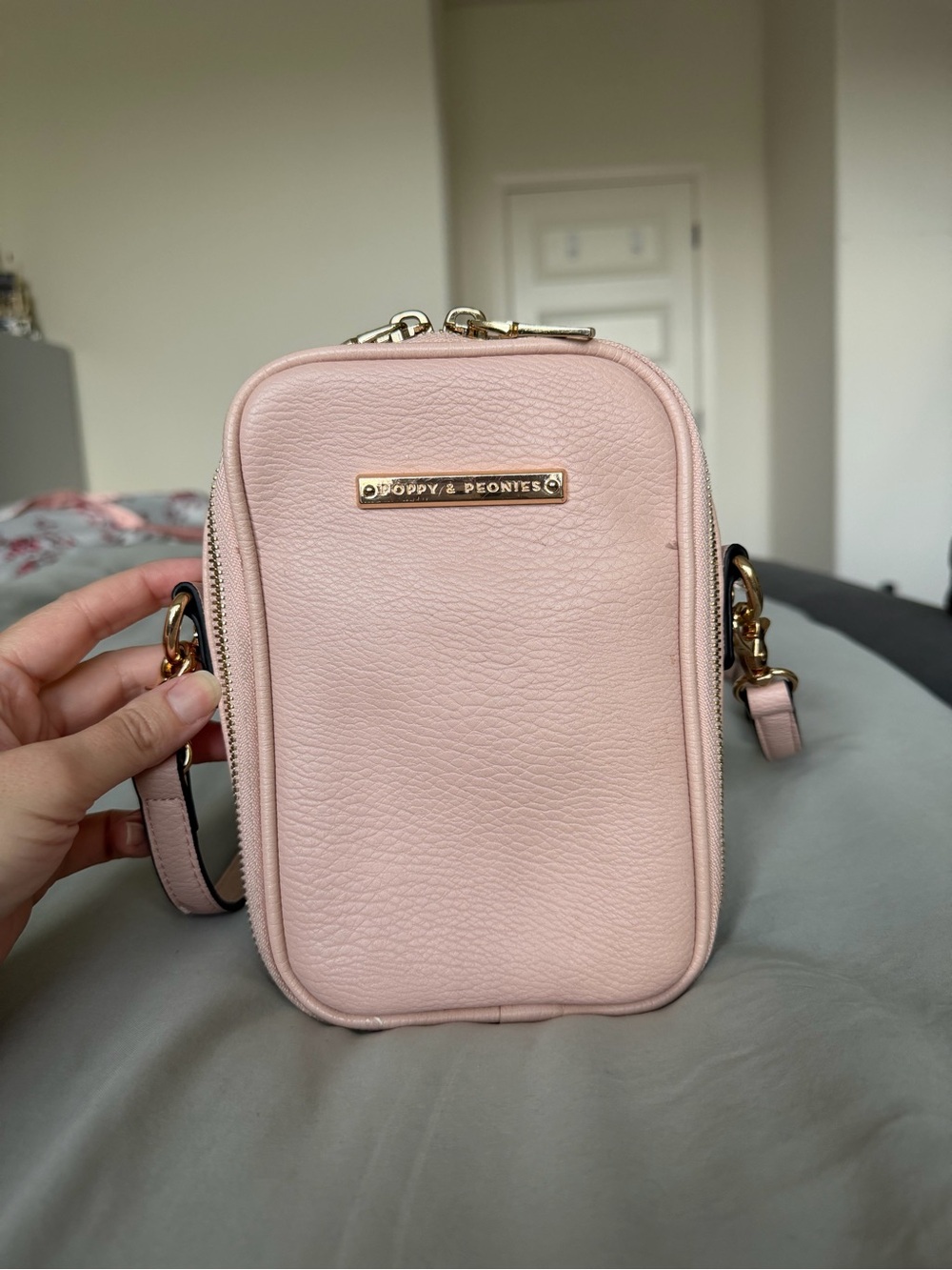 Poppy & Peonies Rambler Phone Bag in Blush (discontinued color) - Picture 2 of 5